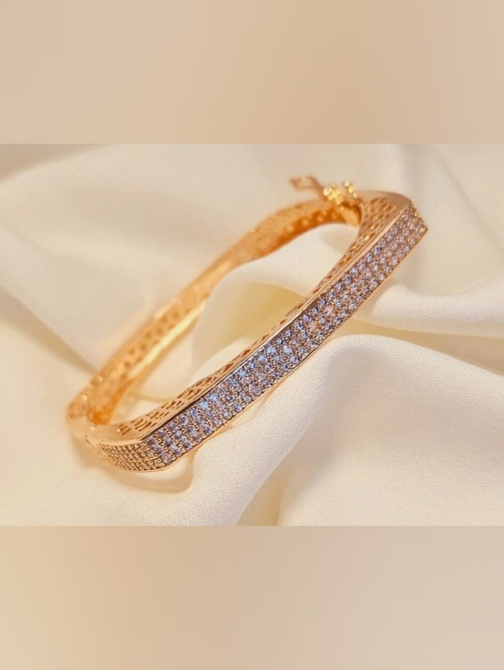 Crystal Diamond Kada - Rosegold or Silver Plated Bracelet